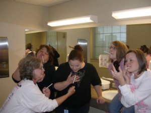 Posing for a goofy shot with my old work buddies, 2006